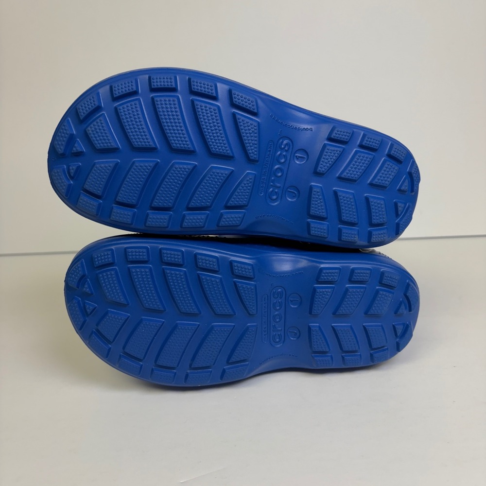 Crocs Handle It Rain Boots Blue Lightning Bolt Cloud Waterproof J1 Kids - Picture 6 of 7